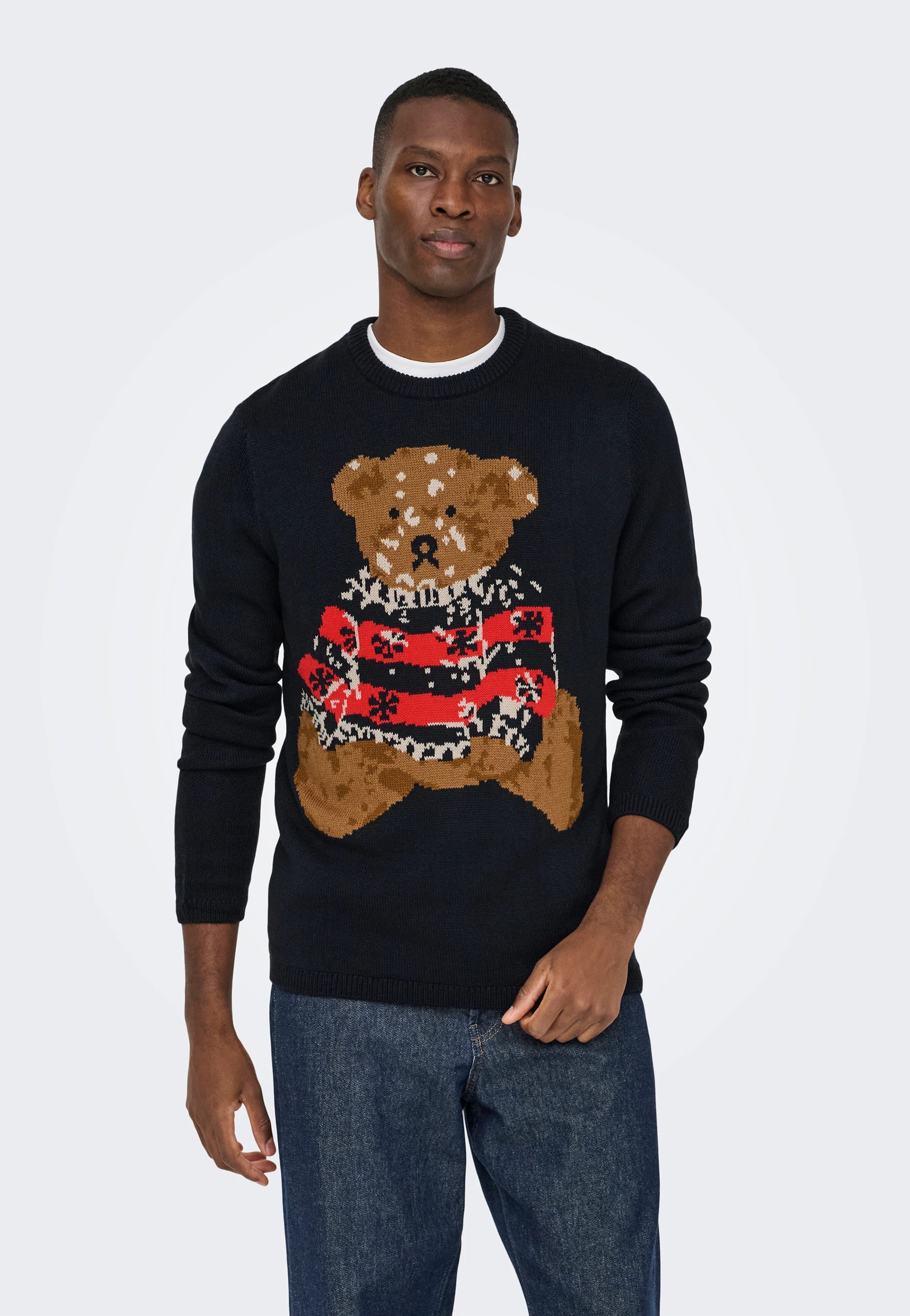 Maglione natalizio Only&amp;Sons con orsetto